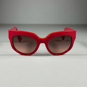 Prada SPR 07Q Oversized Cat Eye Red / Orange Sunglasses